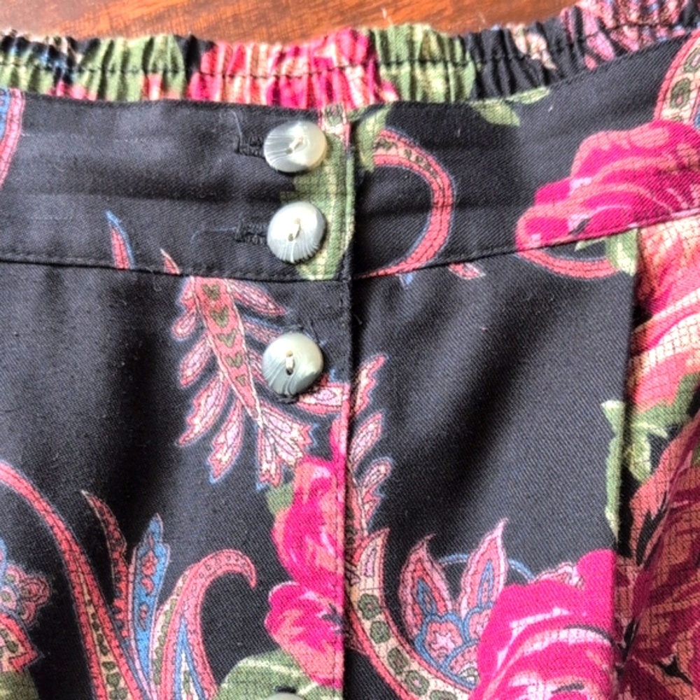 Vtg 90's Floral Button Down Midi Skirt High Waisted Feminine Cottagecore L/XL - Picture 4 of 13